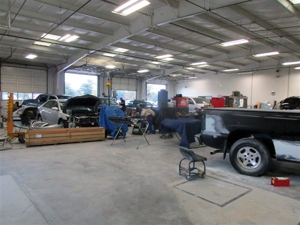 Collision repair in progress